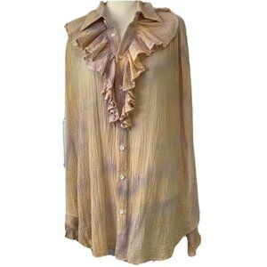 Eternal NYC distressed gauze poet blouse